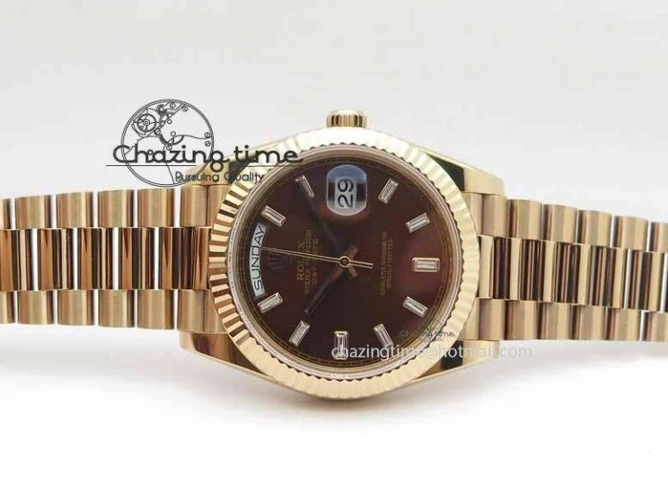 1219 Day Date 40mm RG BP Maker Best Edition Brown Dial Diamond Markers On RG Bracelet A ZeroBulk 3689